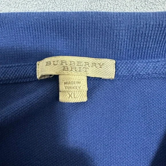 Burberry Brit Men's Blue Polo Shirt XL 100% Cotton Equestrian Knight Logo - Picture 4 of 11